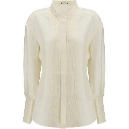 Cream Silk Dress Shirt