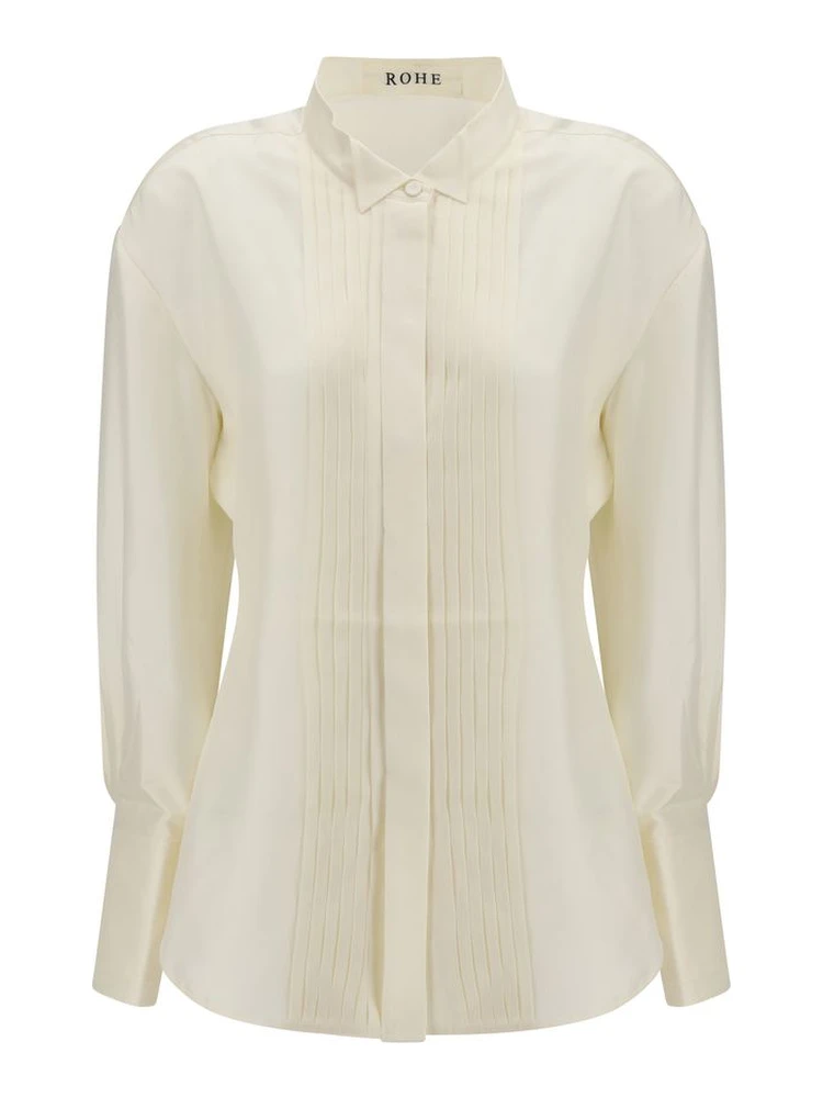 Cream Silk Dress Shirt