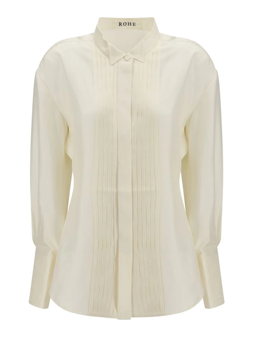 Cream Silk Dress Shirt