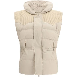 Beige Polyamide Sleveless Jacket