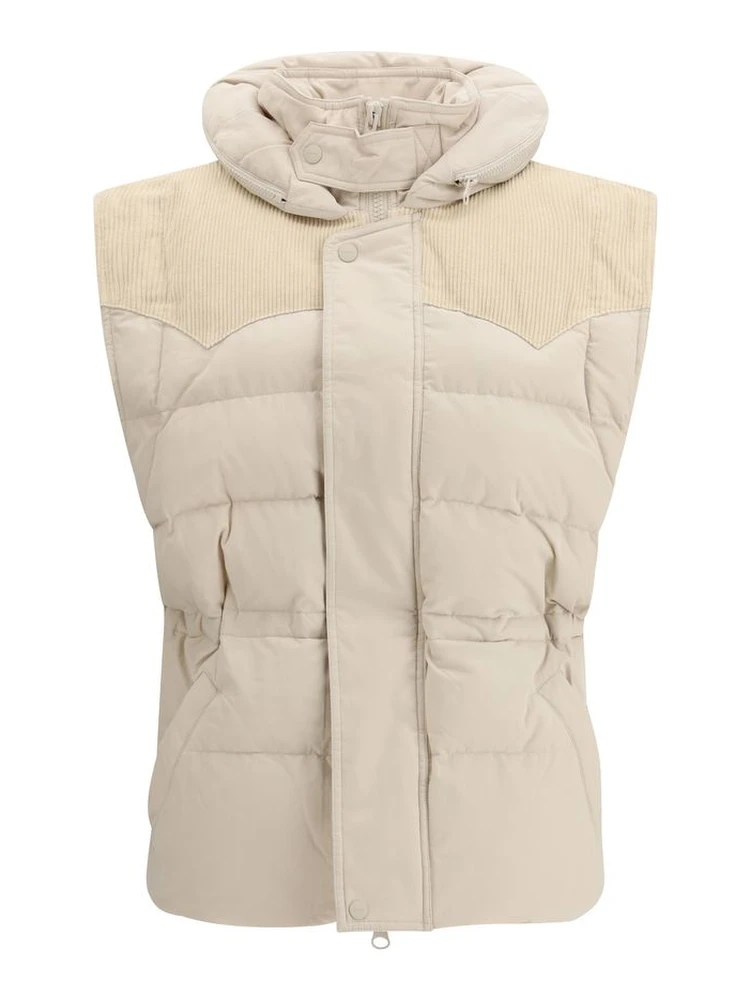 Beige Polyamide Sleveless Jacket