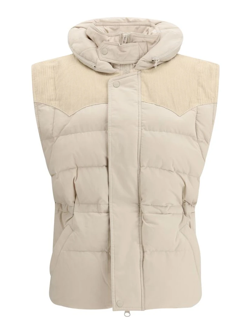 Beige Polyamide Sleveless Jacket