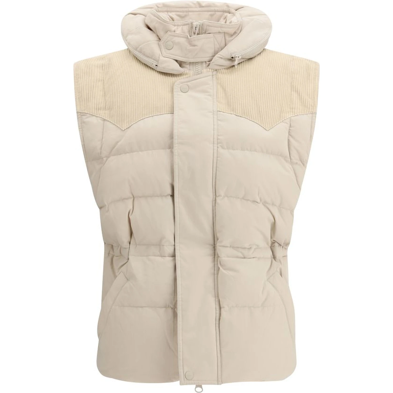 Beige Polyamide Sleveless Jacket