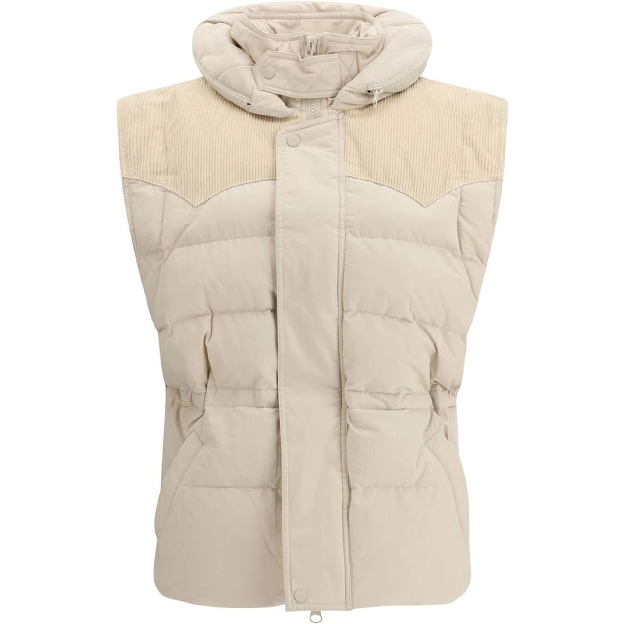 Beige Polyamide Sleveless Jacket