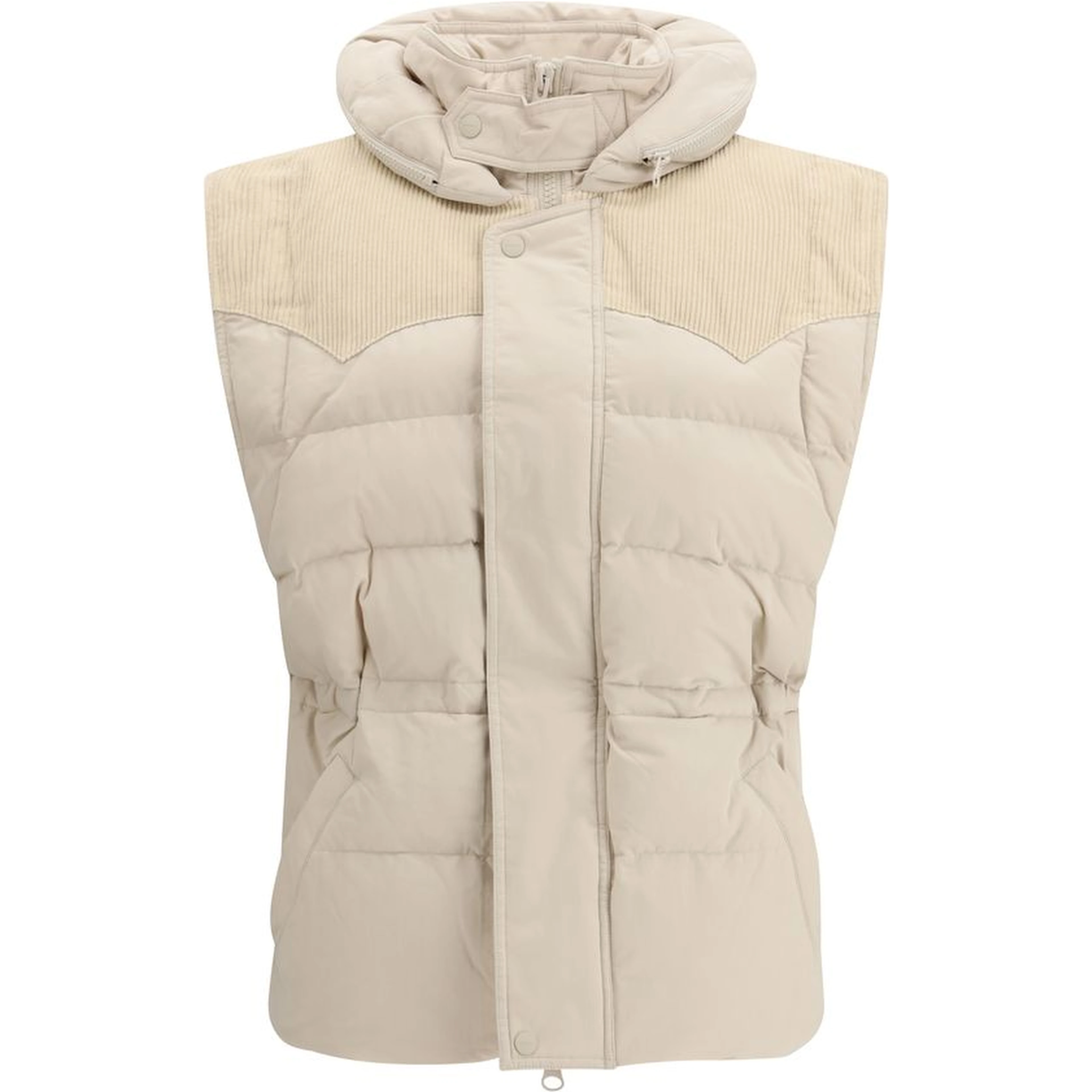 Beige Polyamide Sleveless Jacket