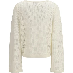 White Fleece Wool Sweatshirt