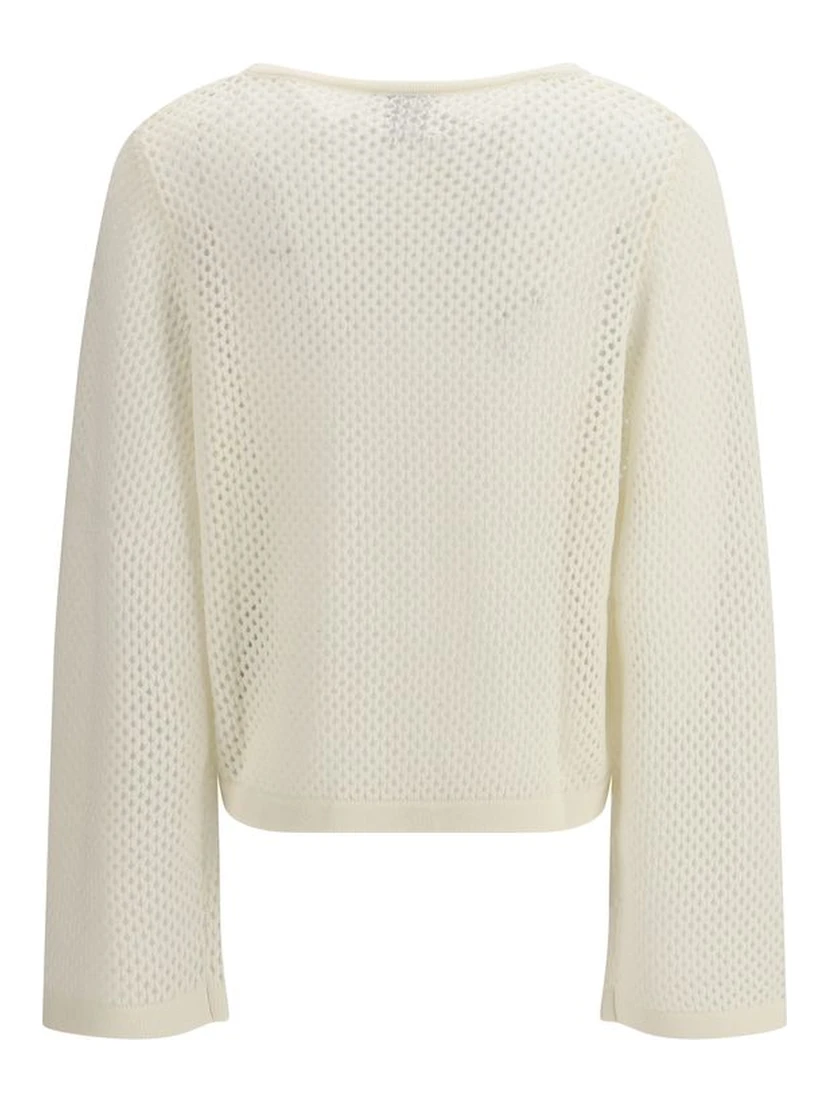 White Fleece Wool Sweatshirt