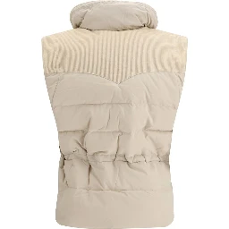 Beige Polyamide Sleveless Jacket