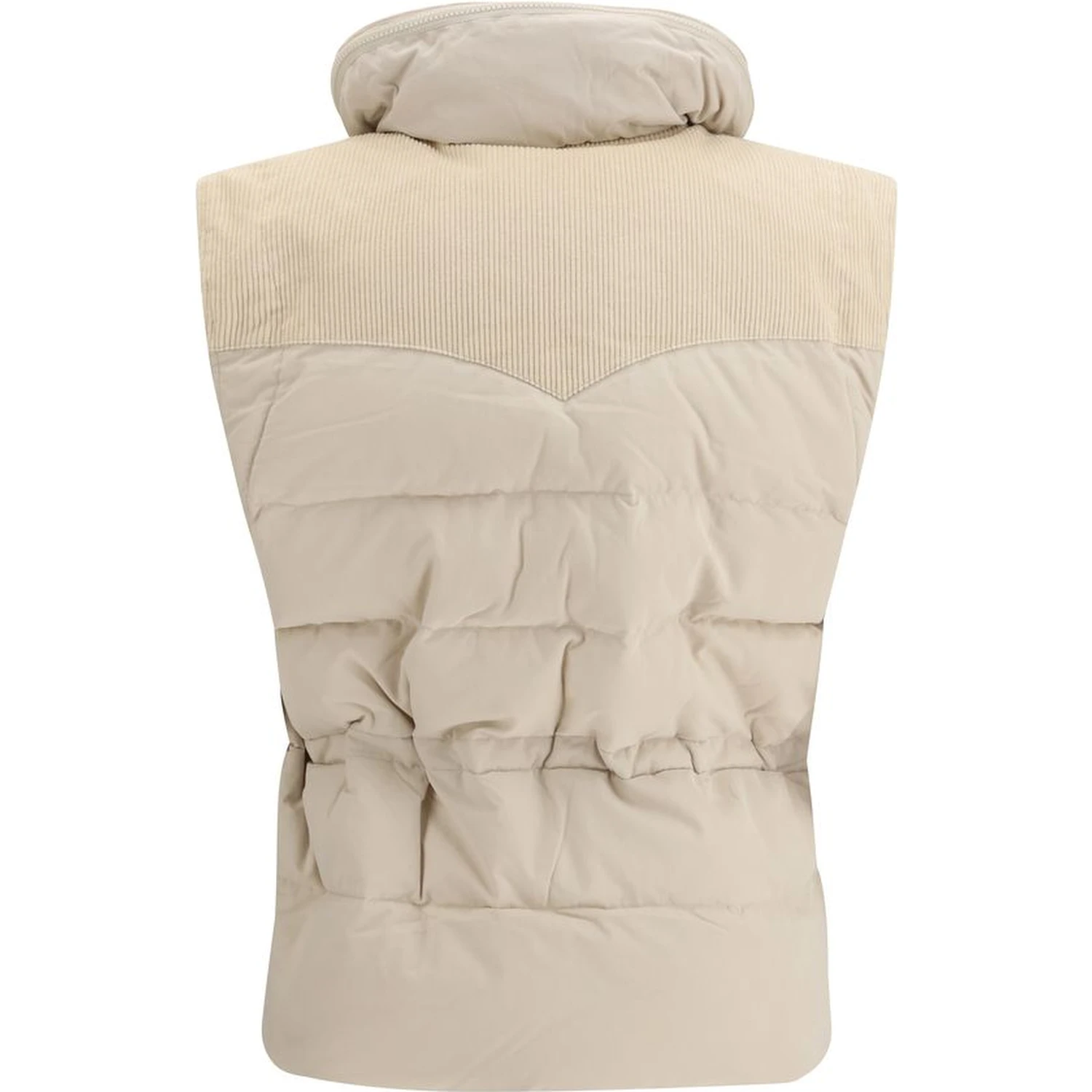 Beige Polyamide Sleveless Jacket