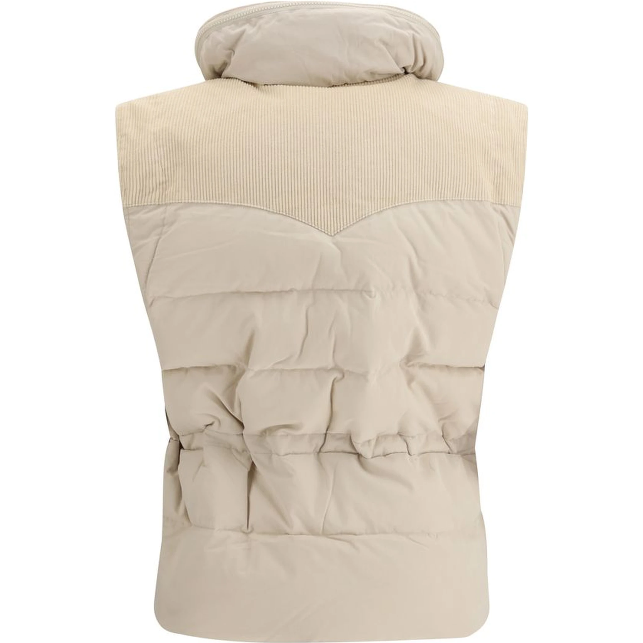 Beige Polyamide Sleveless Jacket