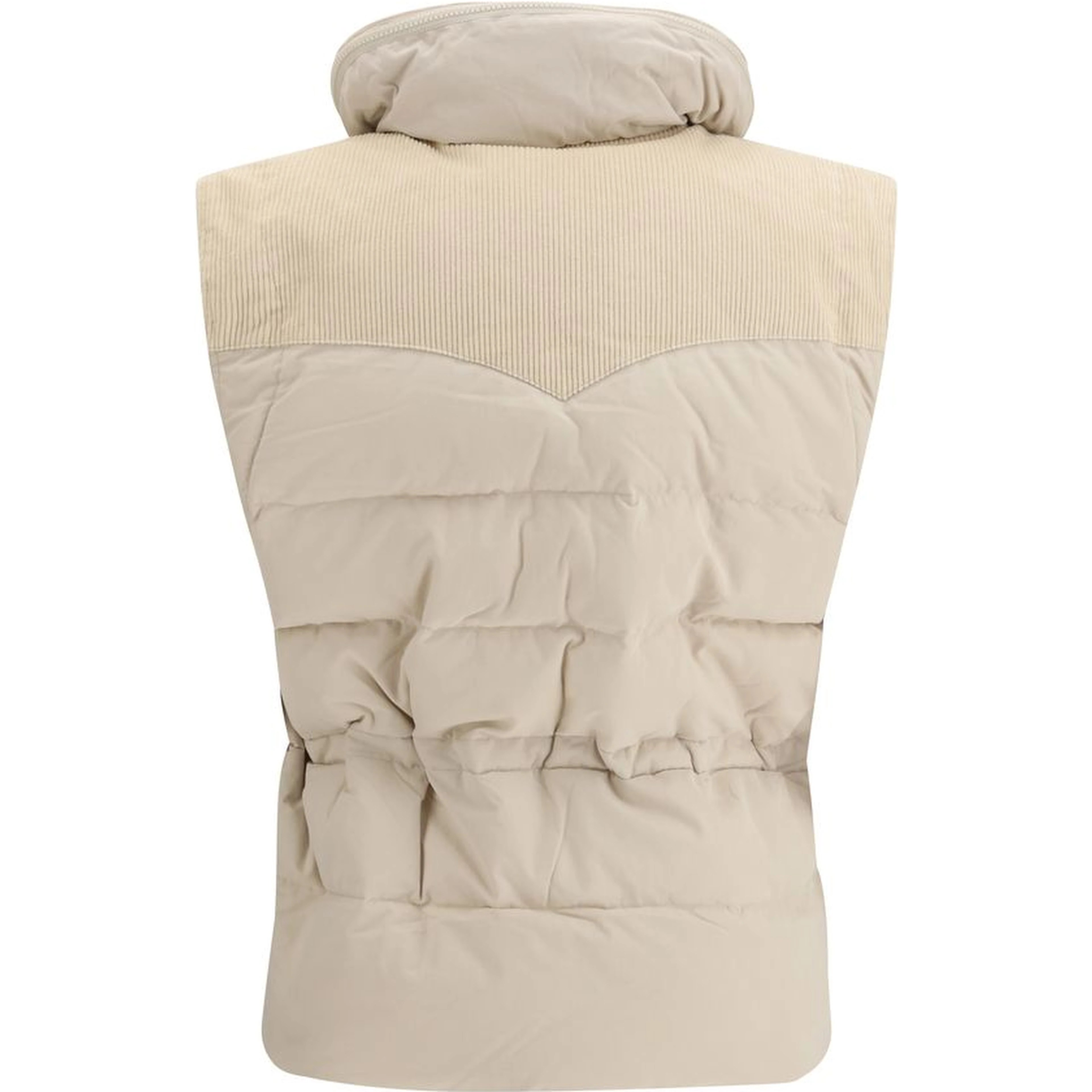 Beige Polyamide Sleveless Jacket