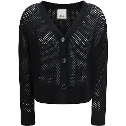 Black Fleece Wool Cardigan
