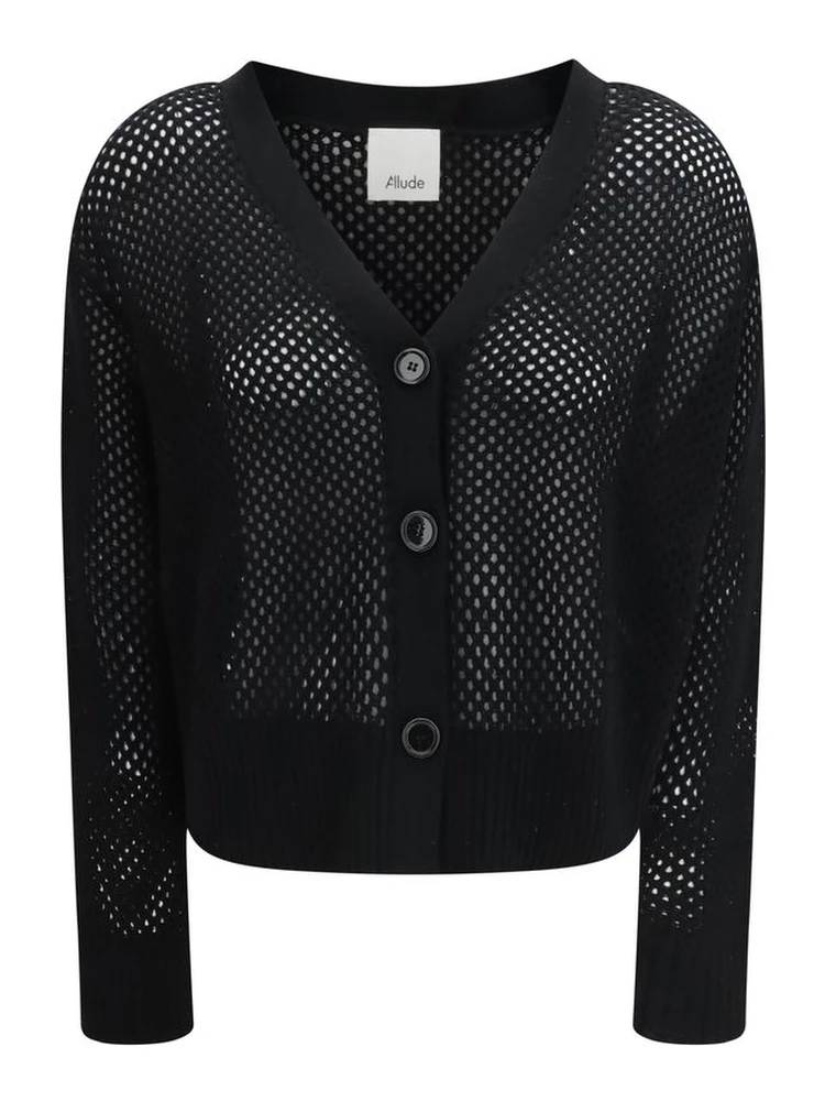 Black Fleece Wool Cardigan