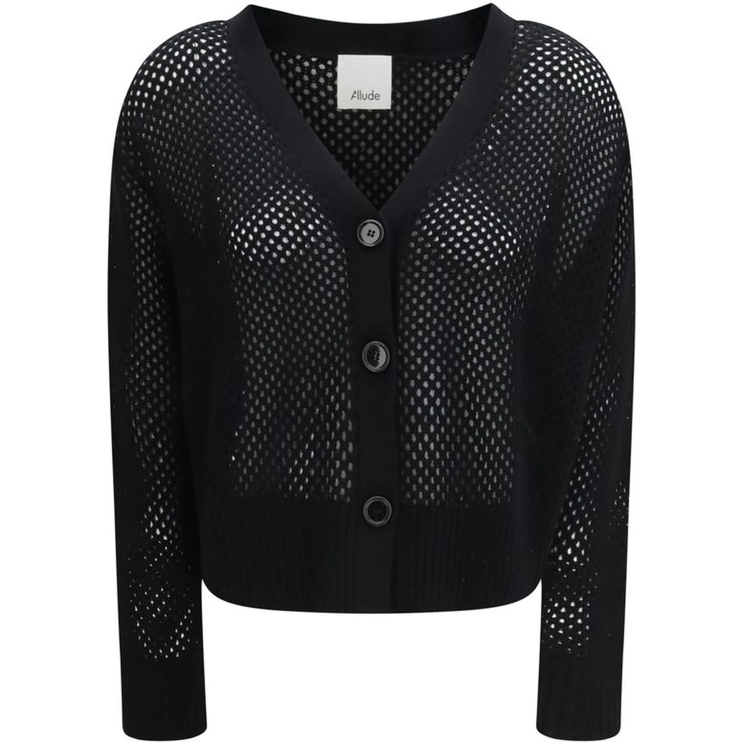 Black Fleece Wool Cardigan