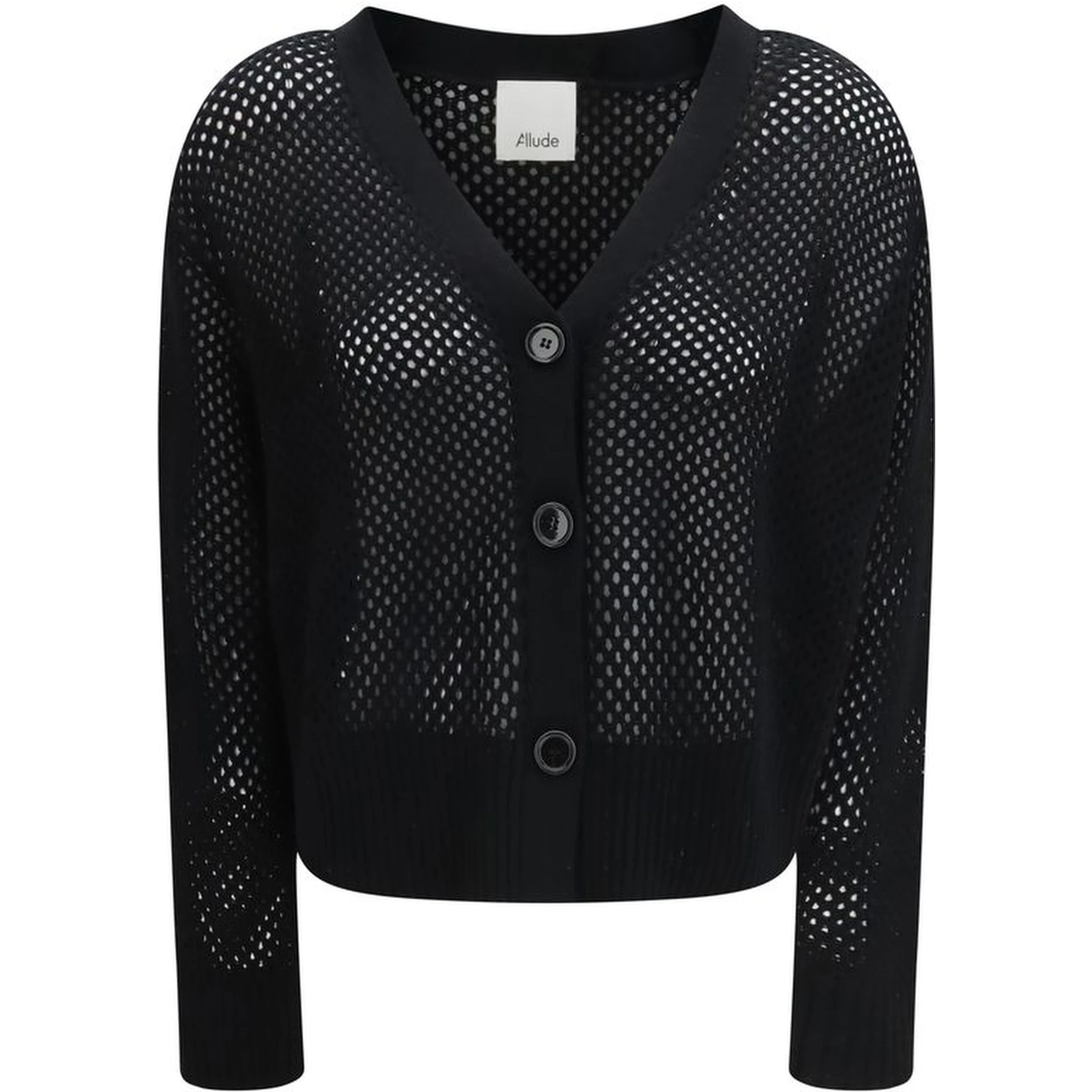 Black Fleece Wool Cardigan