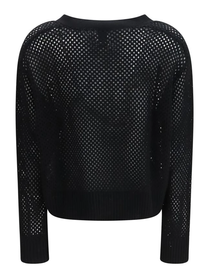 Black Fleece Wool Cardigan