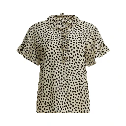 قميص حريري قصير الأكمام