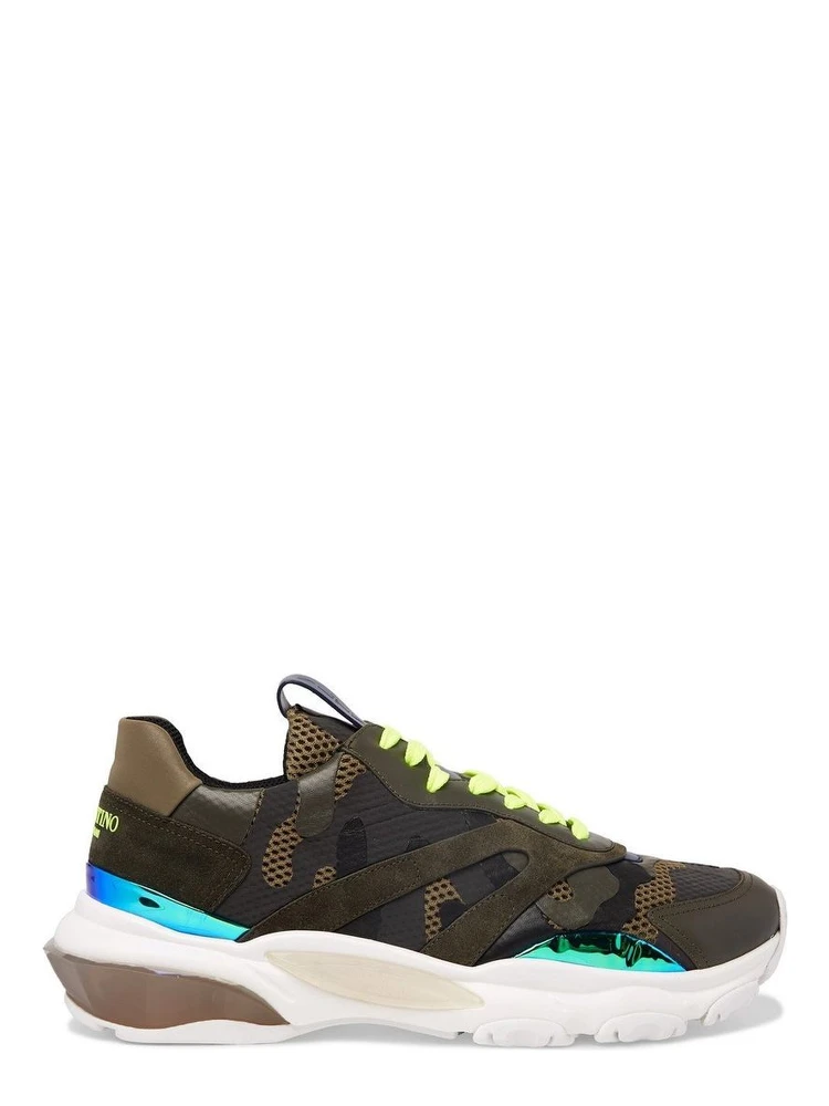 Bicolor Fabric Athletic Sneakers