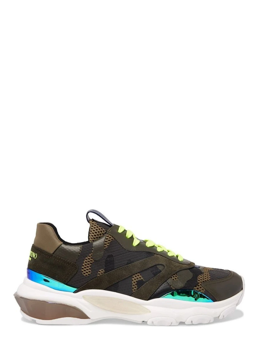 Bicolor Fabric Athletic Sneakers
