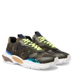 Bicolor Fabric Athletic Sneakers