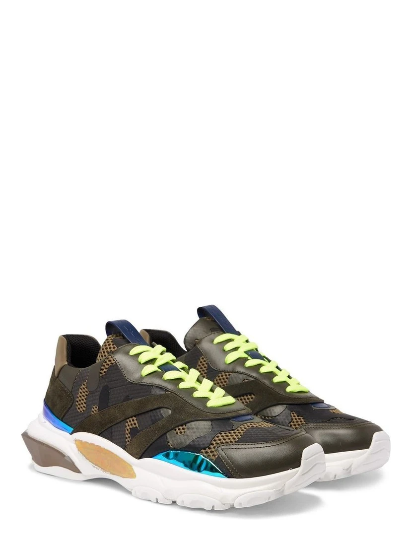 Bicolor Fabric Athletic Sneakers