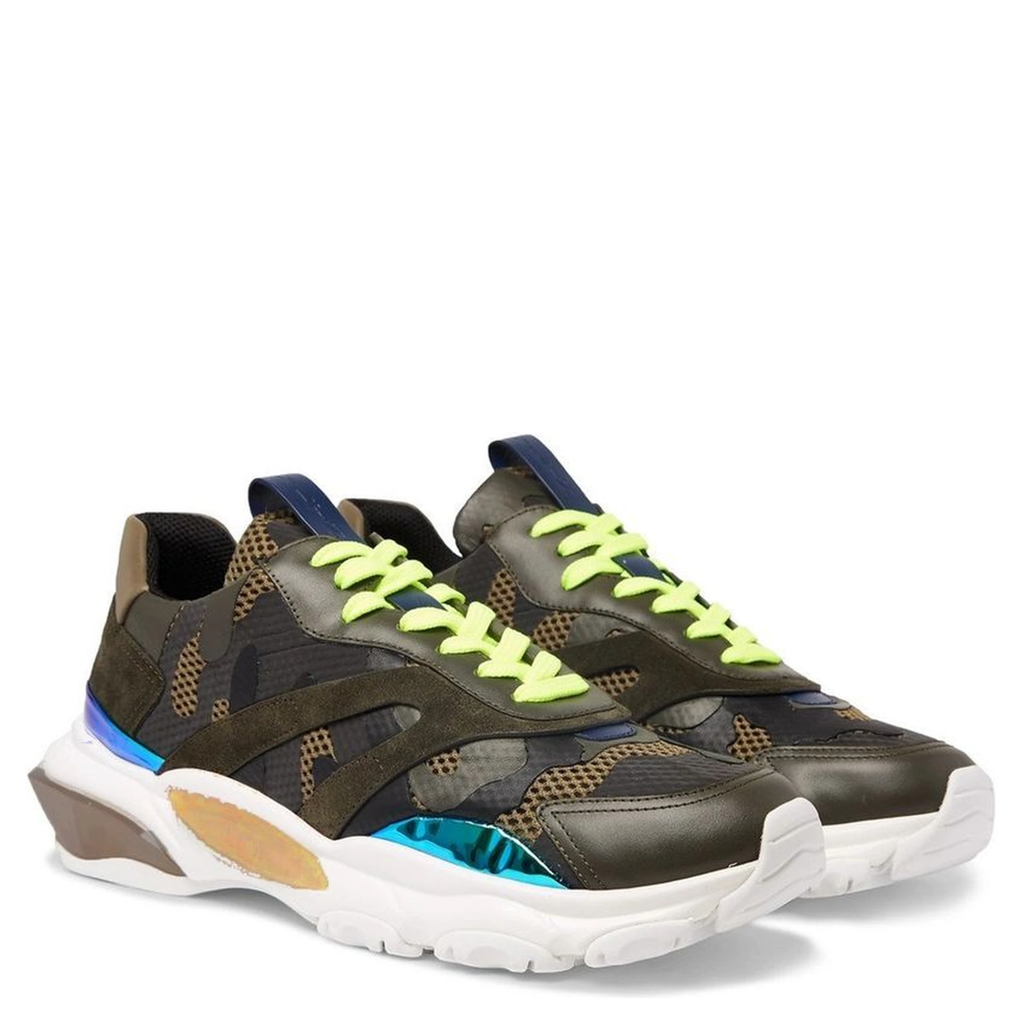 Bicolor Fabric Athletic Sneakers