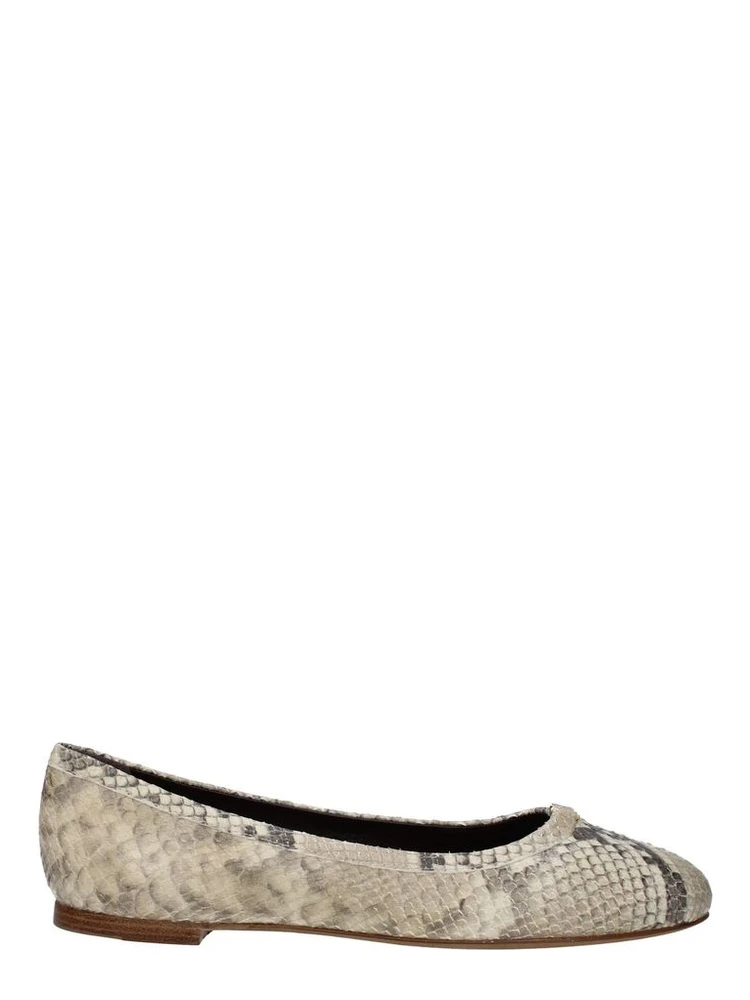 Beige Goatskin Ballet Flats