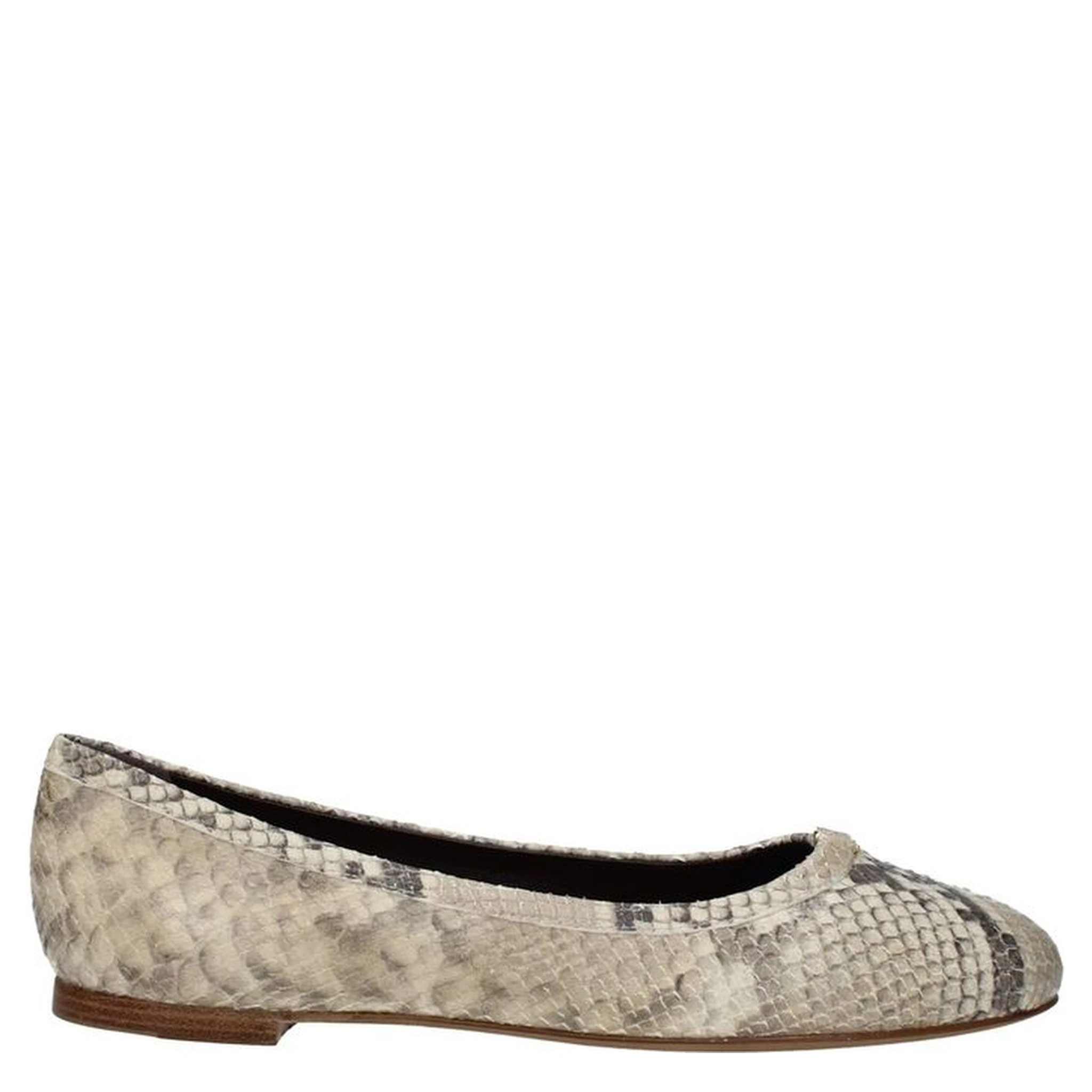 Beige Goatskin Ballet Flats