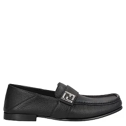 Black Calfskin Slip-On Loafers