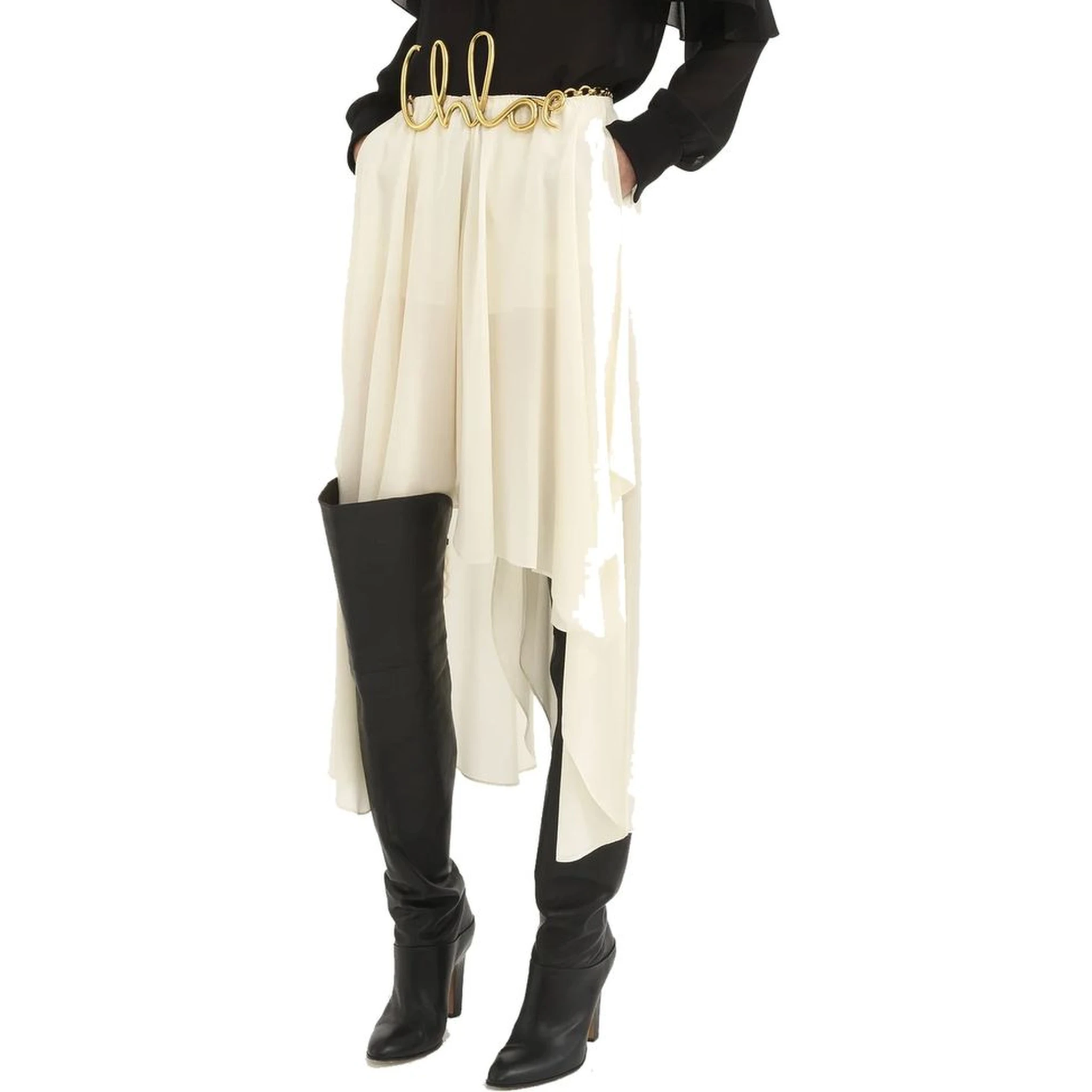 Black Calfskin Over The Knee