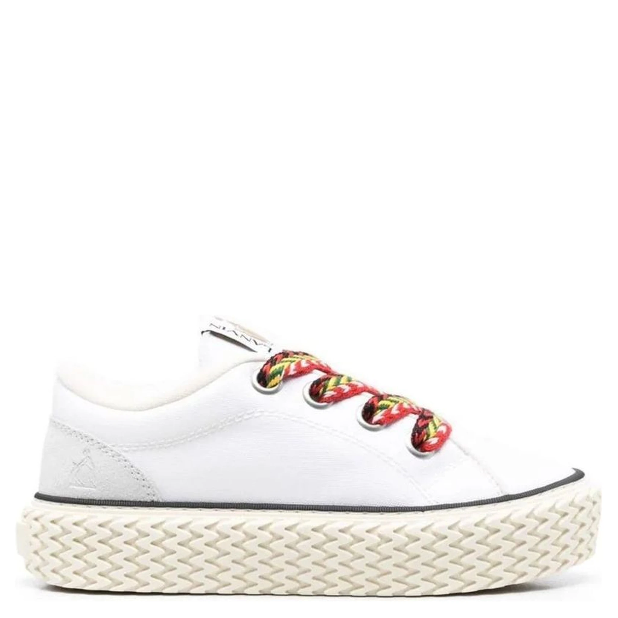 White Cotton Low Top Sneakers
