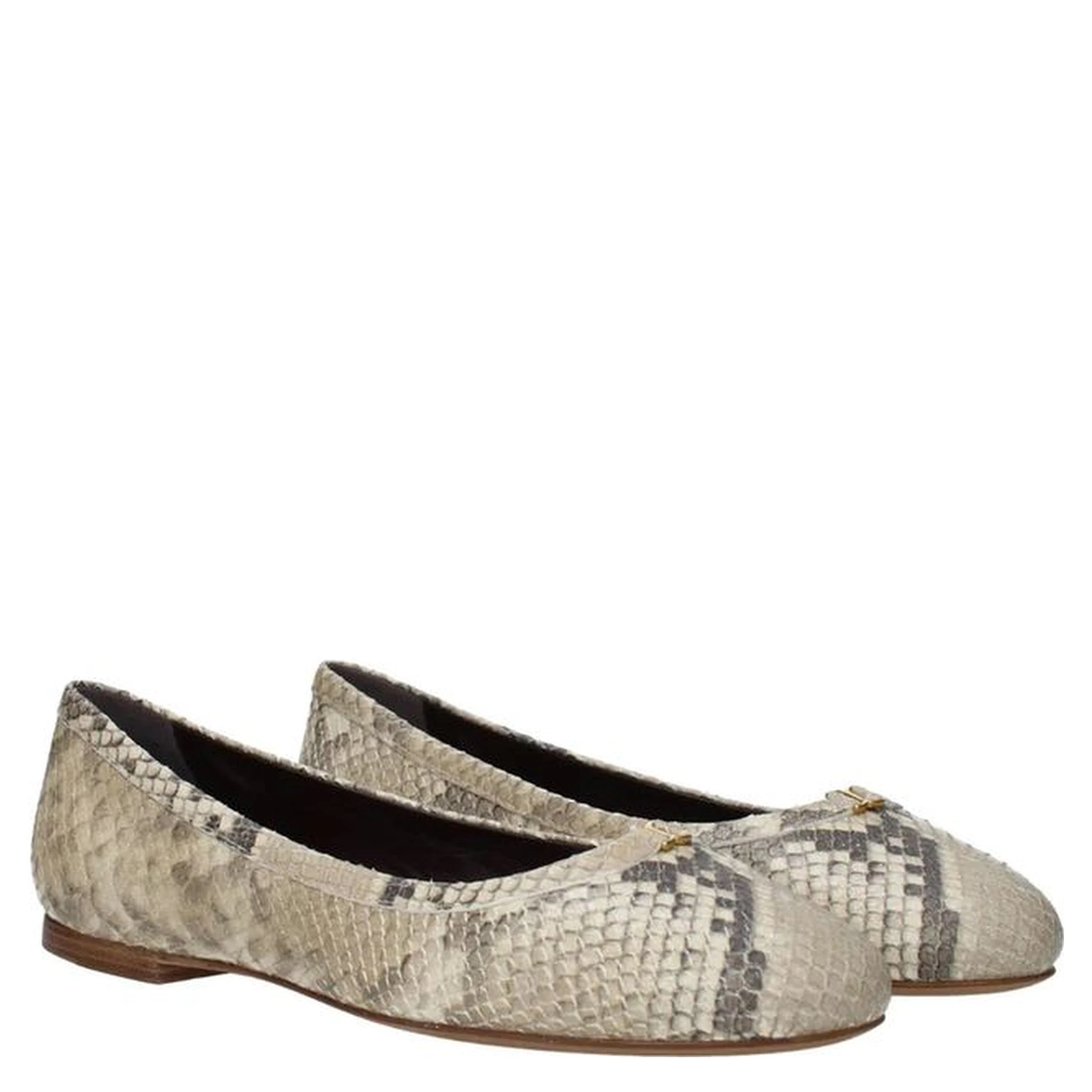 Beige Goatskin Ballet Flats