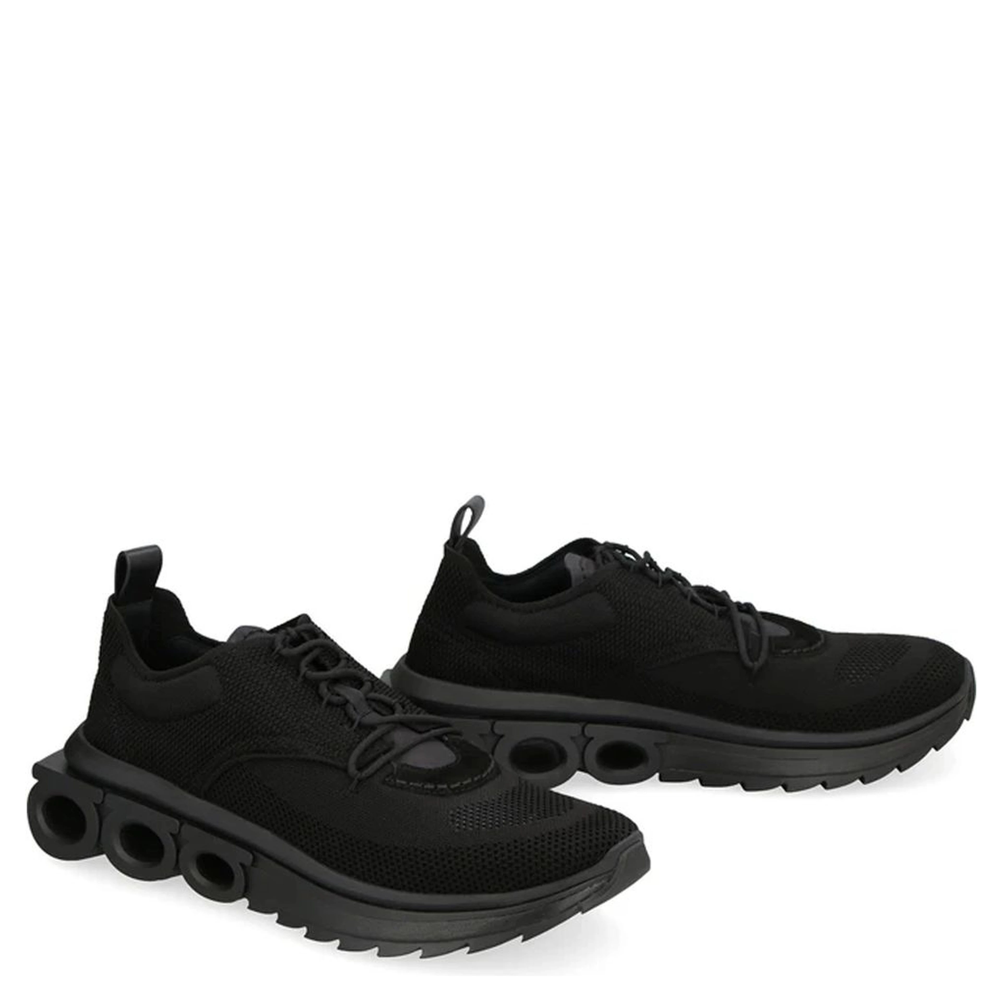 Black Fabric Athletic Sneakers