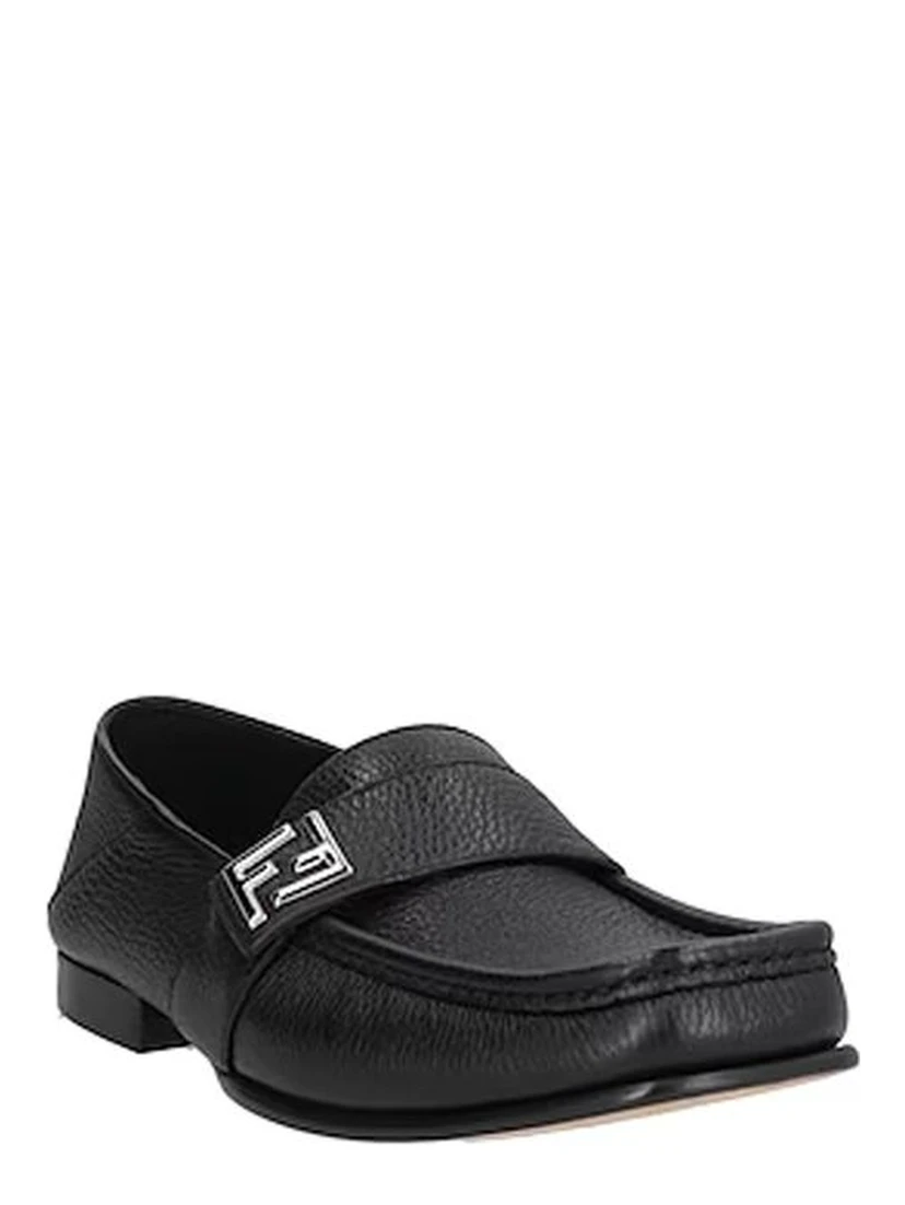 Black Calfskin Slip-On Loafers