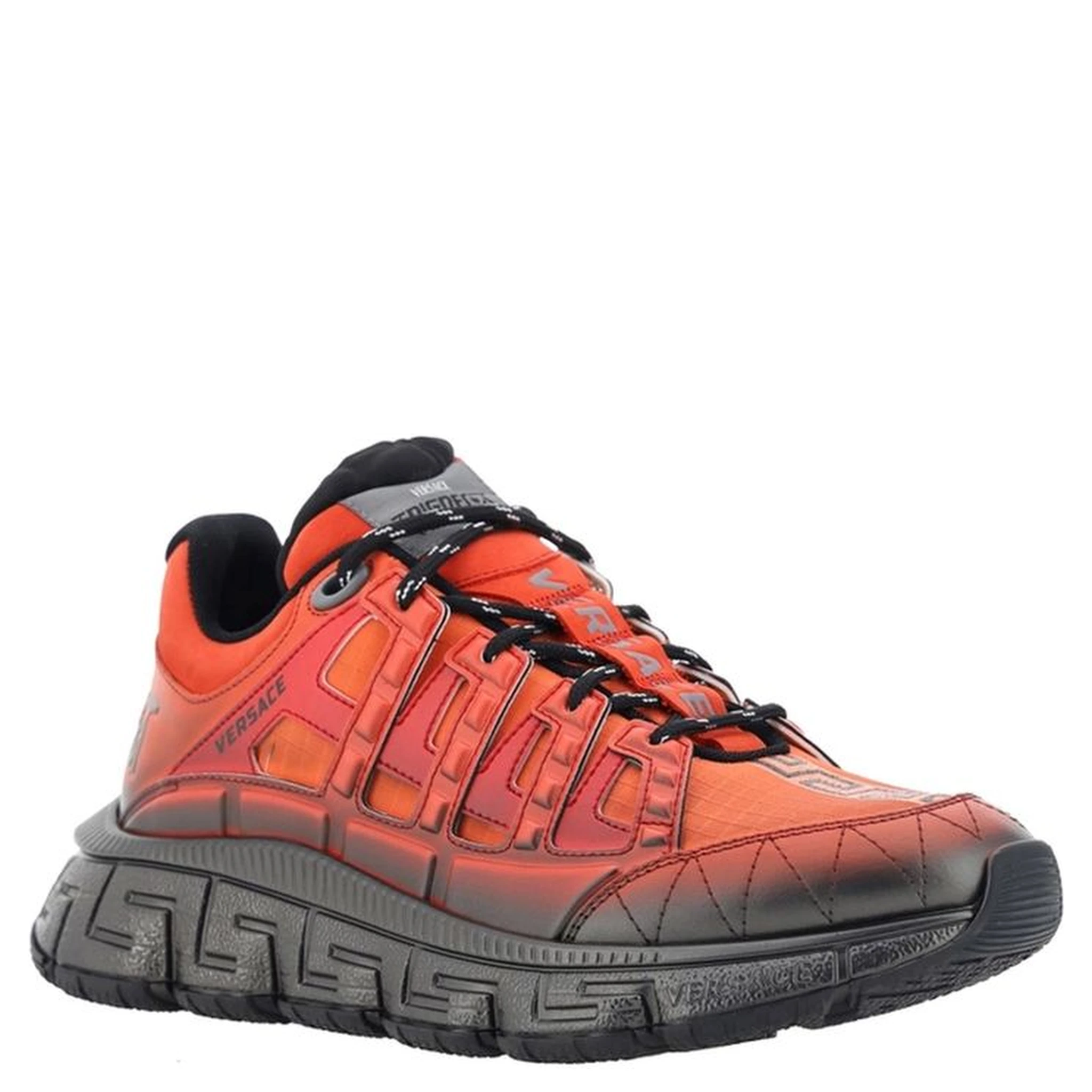 Orange Fabric Athletic Sneakers