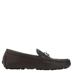 Brown Calfskin Slip-On Loafers