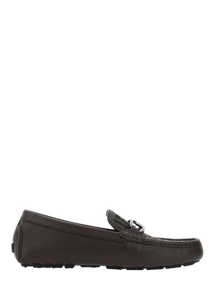 Brown Calfskin Slip-On Loafers