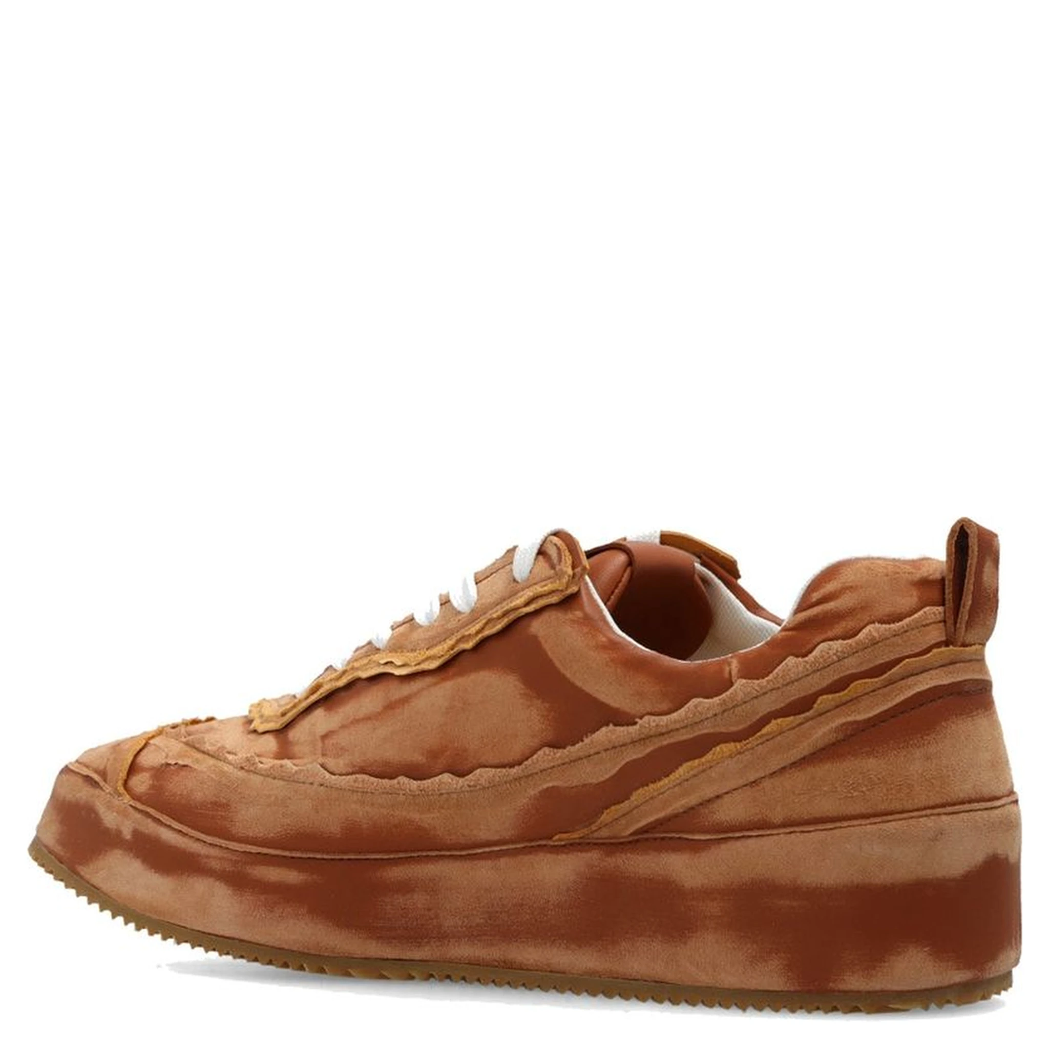 Brown Calfskin Platform Sneakers
