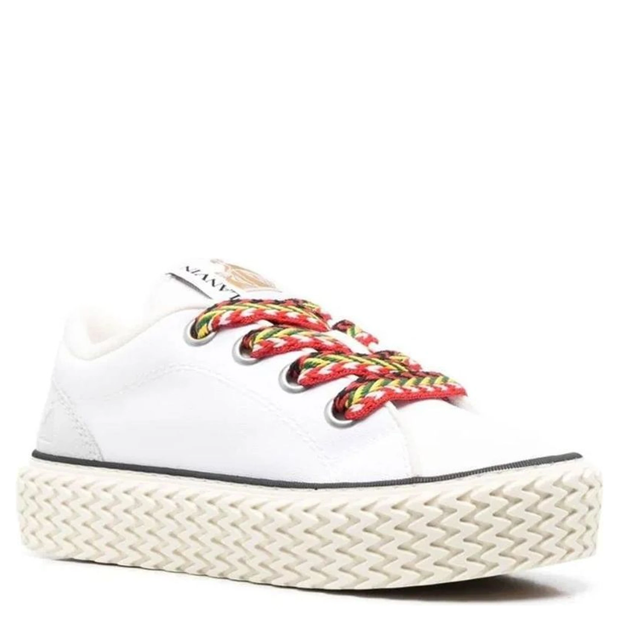 White Cotton Low Top Sneakers
