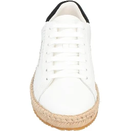 White Calfskin Platform Sneakers