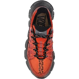 Orange Fabric Athletic Sneakers