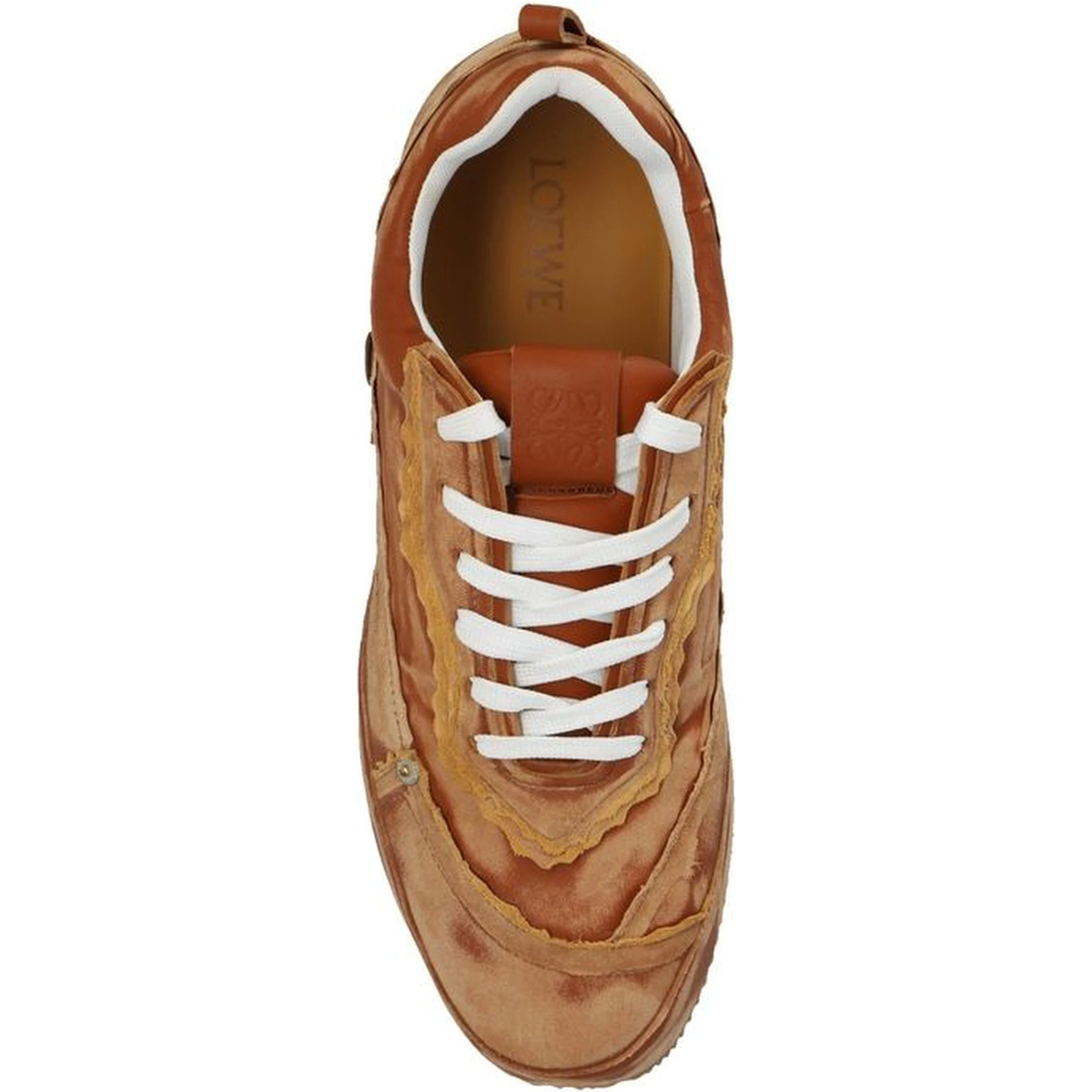 Brown Calfskin Platform Sneakers