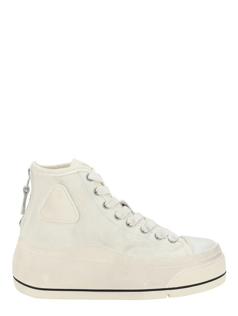 Beige Polyethylene High Top Sneakers
