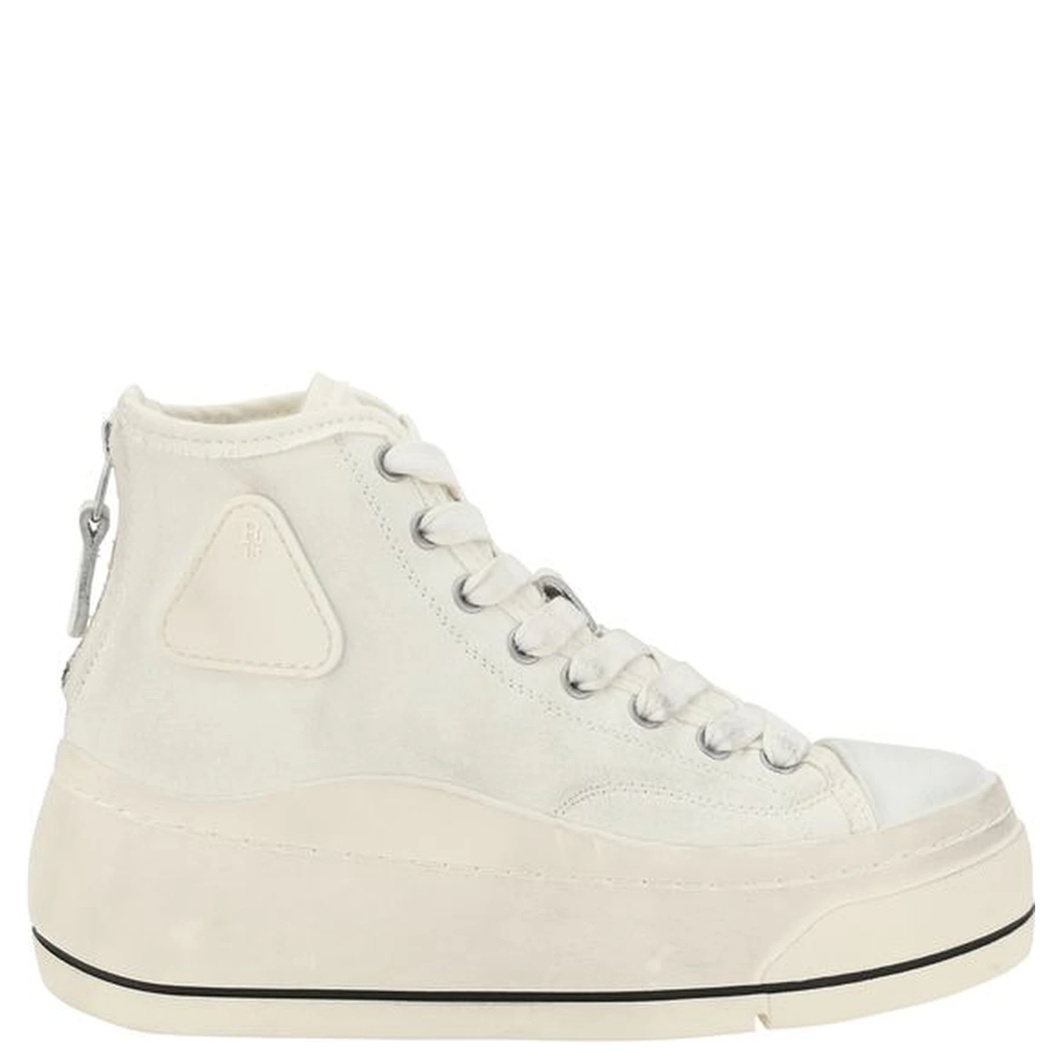 Beige Polyethylene High Top Sneakers