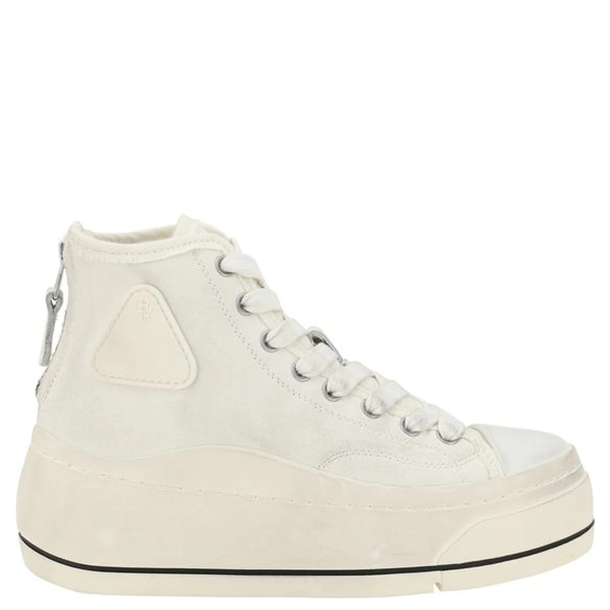 Beige Polyethylene High Top Sneakers