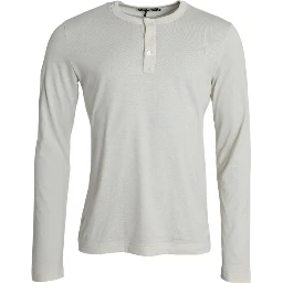 White Cotton Long Sleeve T-Shirt