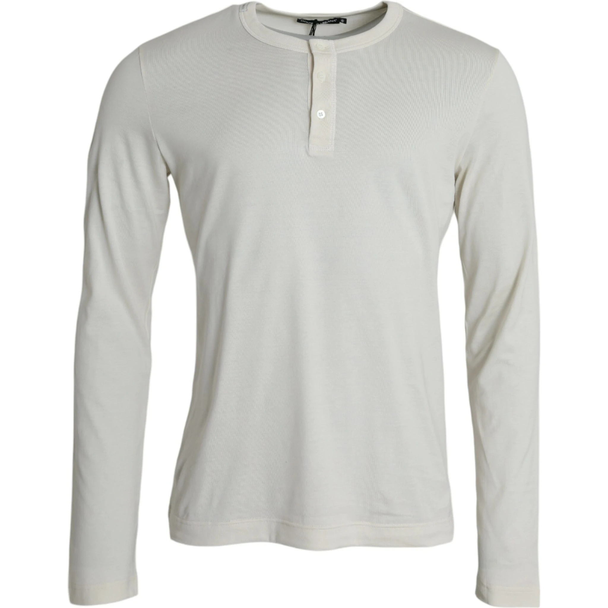 White Cotton Long Sleeve T-Shirt