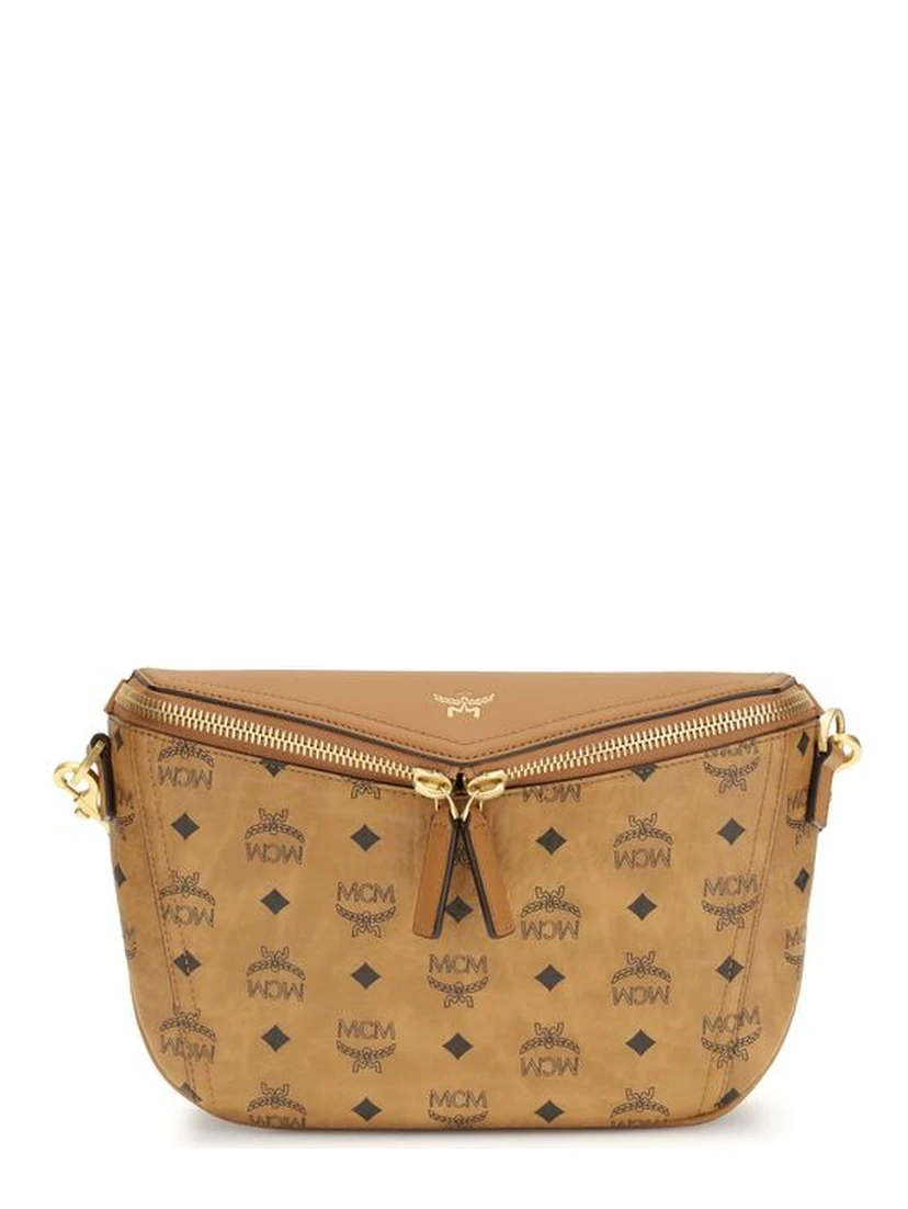 Beige Calf Leather Bos Taurus Shoulder Bag