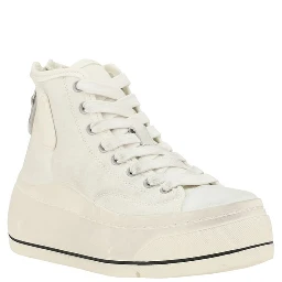 Beige Polyethylene High Top Sneakers