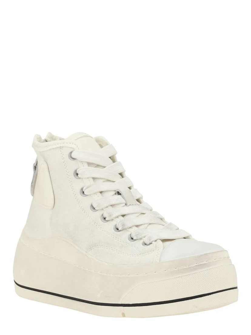 Beige Polyethylene High Top Sneakers